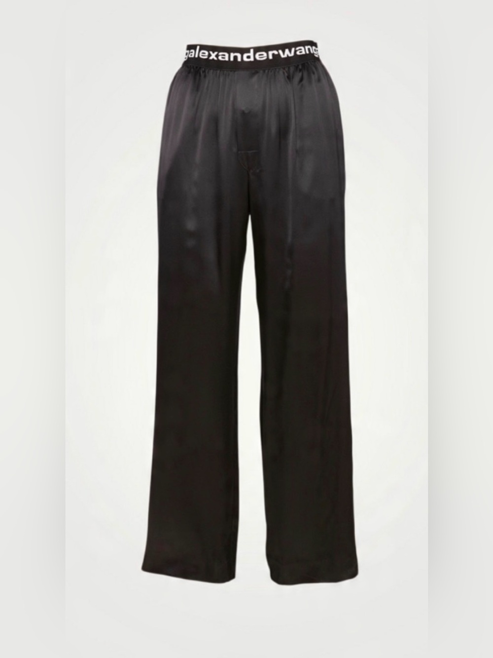 ALEXANDER WANG t. $485 Black 100% silk pants with Logo Waistband - XS